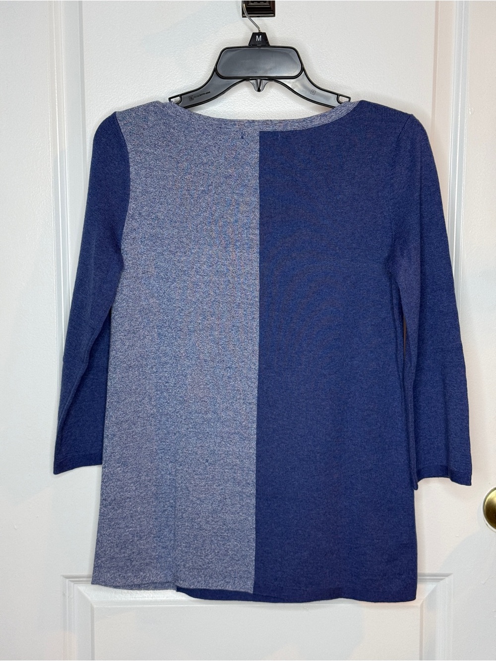 NIC+ZOE Blue & Heather Gray Colorblock Lightweight Sweater 3/4 Sleeve | EUC - Picture 5 of 5